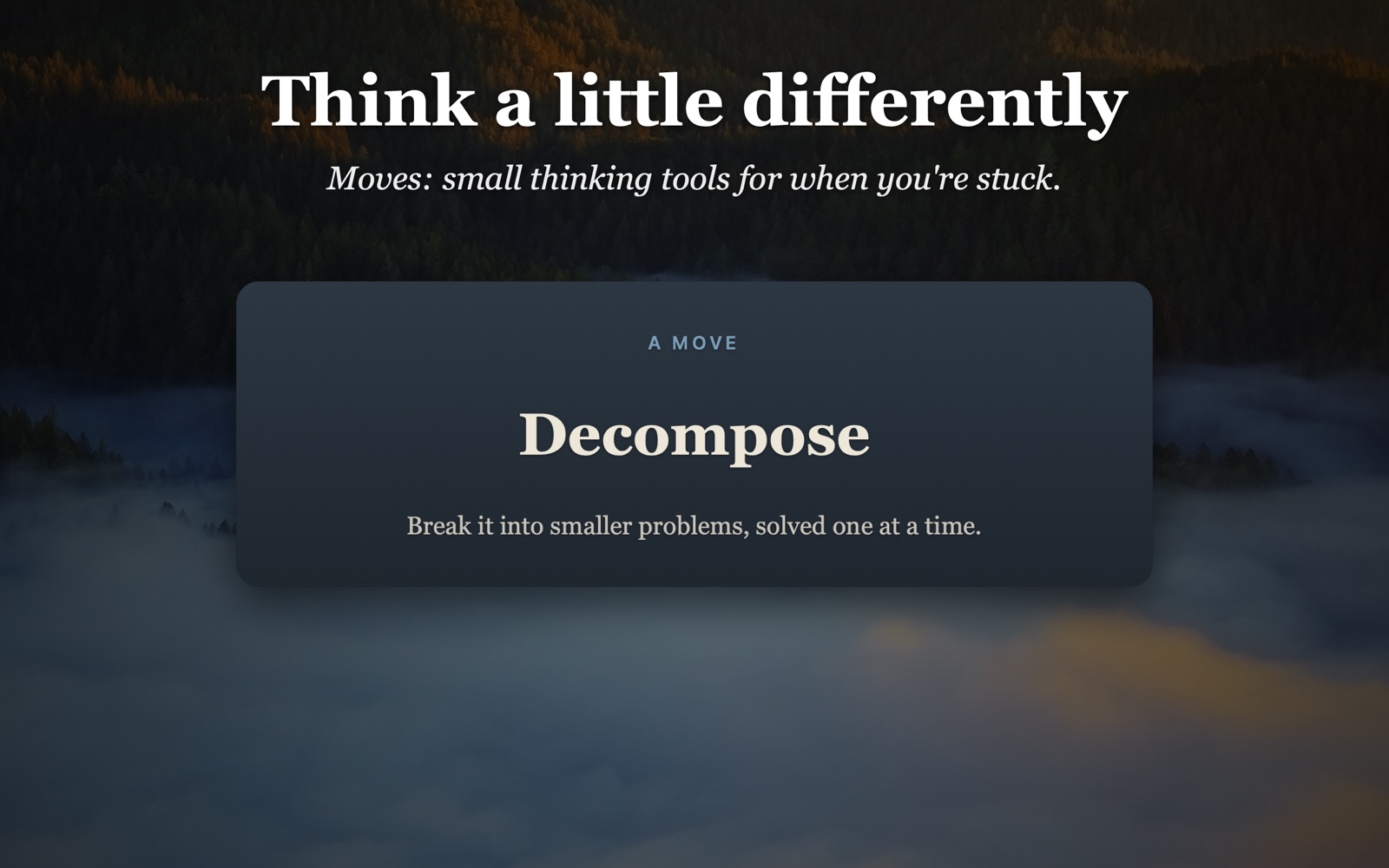 Moves — thinking tools